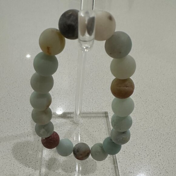 Magnesite Seafoam Green Matte Finish Stone Bracelet - Picture 6 of 6